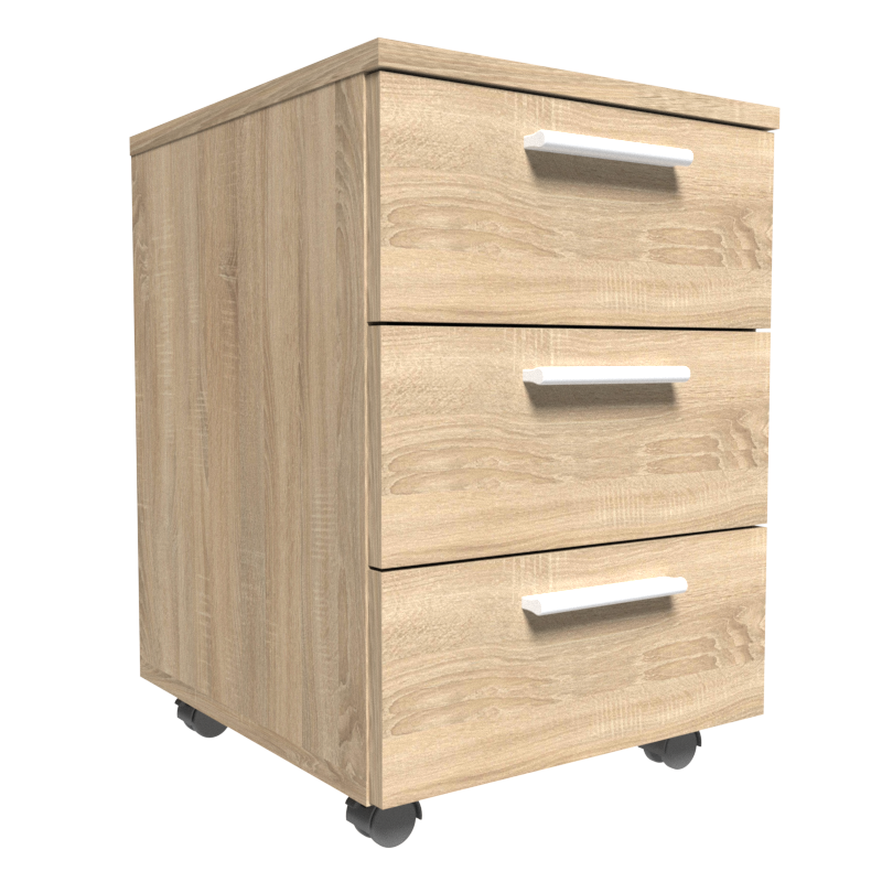 Тумба мобільна з трьома шухлядами 402х452х583мм/ 16 мм, Дуб сонома/ Елкон-Дізайн